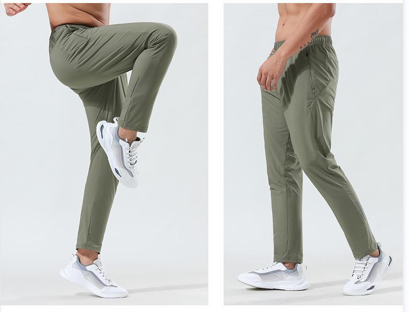 Sports Quick Dry Pants Men Summer Loose Thin Ice Silk Outdoor Running Fitness Yoga Casual Training Pants