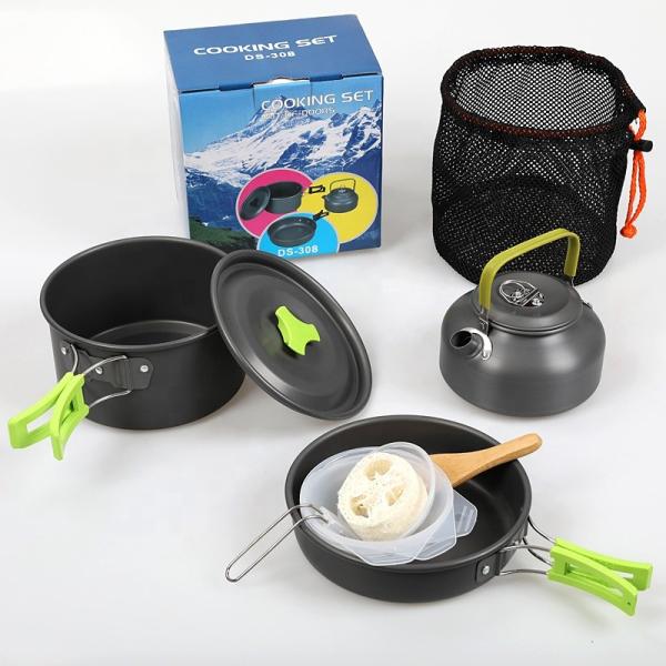 Factory TOP Seller Outdoor Camping Cookware Mess Kit Portable Picnic Pot Pan