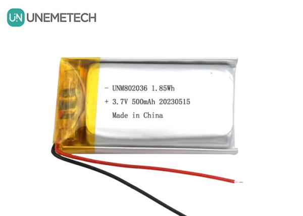 UNEMETECH 3.7V Li-ion Polymer Battery 500mAh Lithium Polymer Battery 802036 1