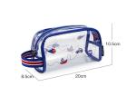 Promotional PVC Transparent Bag , Kids Pencil Case With PP Webbing Stripe Handle