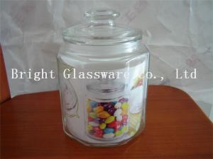 China big glass storage jar with lid, glass container cheap factory