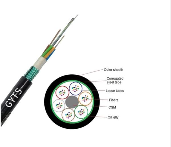 Direct Burial 144 Core Fiber Optic Outdoor Cable Anti-Rodent Steel Tape Armor