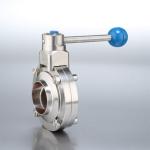Industrial DIN Clamp Welded Butterfly Valve Stainless Steel 18 Months Warranty
