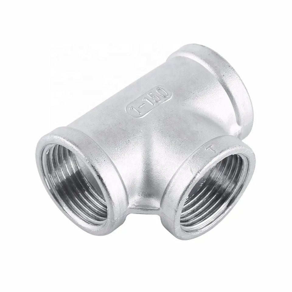 Stainless Steel 201 304 316 TEE Internal BSPT BSP Thread Equal Diameter Pipe Fittings