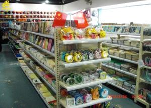 China Four Layer Steel Display Racks For Stationery Shop Light Duty Buckle Back Panel factory