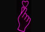 Silica Gel Vasten Finger Heart Custom Neon Signs 200cm 12v