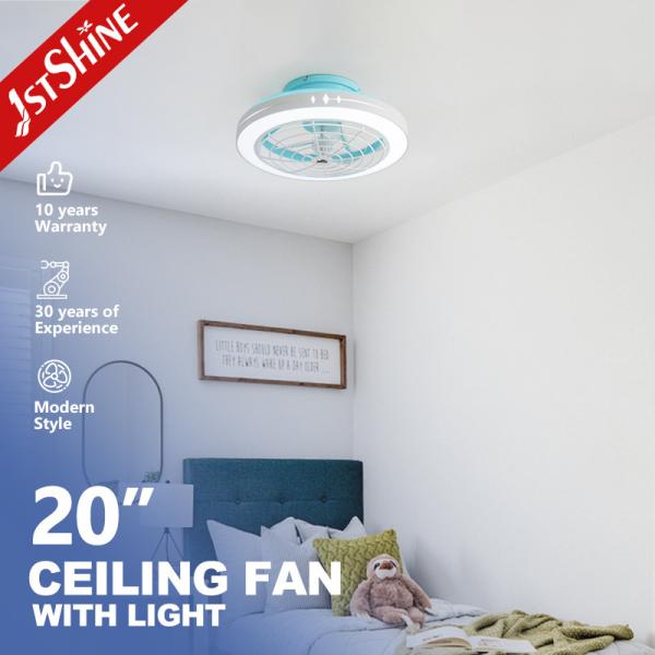 20 Inch Blue ABS Blades Low Profile Ceiling Fan with Remote Control and Metal