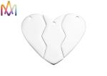 CE 8g Polished Split Spot Stainless Steel Heart Pendant