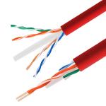 23AWG 250MHz Ethernet UTP CAT6 Cable 1Gbps Red PVC 500ft Network
