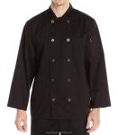 Long Sleeve Chef Uniform Tops Black Color OEM Service For Hotel Restaurant