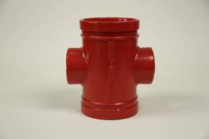 China Anti Corrosion 4 Way Tee Pipe Fitting Red Color factory