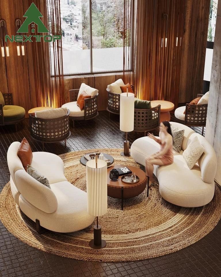 OEM ODM Hotel Lobby Furniture Exquisite Waiting Area Negotiation Sofa Set