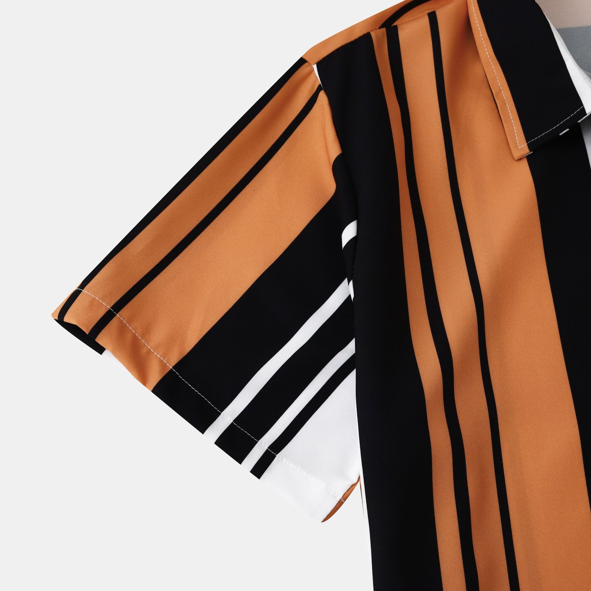 5000 Quantity Men's Beach Stripe Shirt Casual Slim Fit Shirts for Printing in Summer