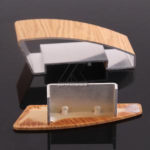 Ajustable Aluminium Handrail Profiles OEM Customize Length Light Wood Grain