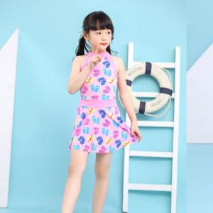 China Sunny Girls Swim Suit Two Pieces Shirt Girl Push Up Swimsuit For Children Swimsuit Dress factory
