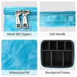 Zipper Closure PU Leather Makeup Bag With Adjustable Dividers