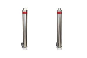 China Reflective Tape Stainless Steel Pipe Bollards , Road Safety Bollards For Vehicle Control factory