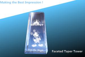 China faceted taper tower corporate awards/CRYSTAL TAPER TOWER AWARD/CRYSTAL CORPORATE TROPHY factory