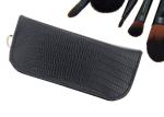 Puleather Bag Including Travel Makeup Brush Set With Black Handle