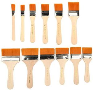 China 2.5cm Watercolour Nylon Flat Paint Brush Set ODM Oil Painting 0.98in factory