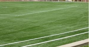 China Custom Bicolor Thiolon Football Artificial Grass Lawns 12500 Dtex factory