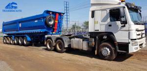 China 9 Axles 60 Ton 45 Cubic Meters Dump Semi Trailer Truck on sale