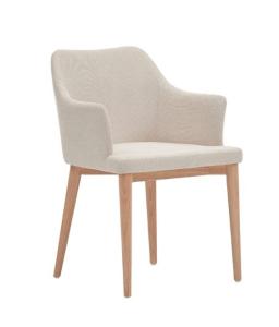 China Hotel Restaurant Furniture Natural Color Upholstered Solid Wood Dining Chairs factory