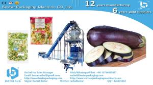 China Eggplant aubergine brinjaul sliced salad 1500g pouch automatic packing machine factory