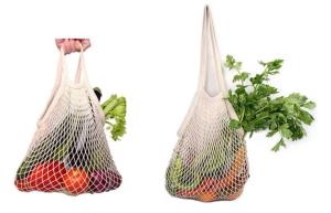 China Green Cotton Mesh Vegetable Veggie Reusable Grocery Tote Bag factory