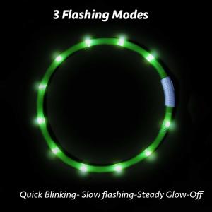China Silicone Cuttable Nite Glow Dog Collar USB Rechargeable For Small Medium Large Dogs factory
