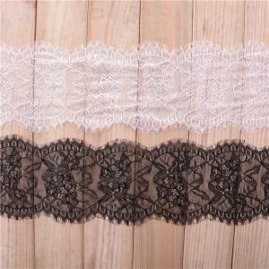 China 15 cm *3 yards Underwear Lace Border Eyelash lace edge with ivory black color in stock factory