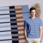Mercerized Cotton Striped Knit Fabric Soft 95 Cotton 5 Spandex 175cm Width