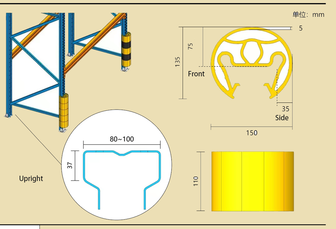 Advanced Plastic Protectors for Warehouse Impact-Resistant Column Guard for Rack