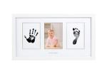 3 Windows Wooden Baby Hand and Footprint Photo Frame With Clean Touch Ink Pad