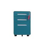 Steel Mobile Pedestals Round Edge Drawer Storage With Three Drawers