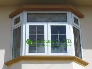 China Energy Saving PVC Bay and bow Window For Residential Apartment,White Color and clear glass factory