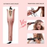 Pink No Damage To Hair 450F 25mm Hair Curling Iron One Inch