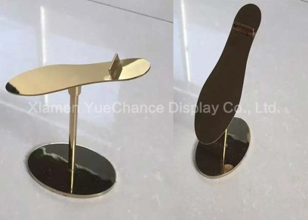 Custom Design Metal Decorations Crafts Gold Color Standing Style Shoe Display