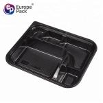 School Japanese Lunch Box Plastic 5 Compartment Food Containers Black Storage