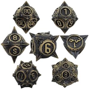 China Retro Copper Meteor Hammer Metal Dice Dragon And Dungeon DND RPG D20 factory
