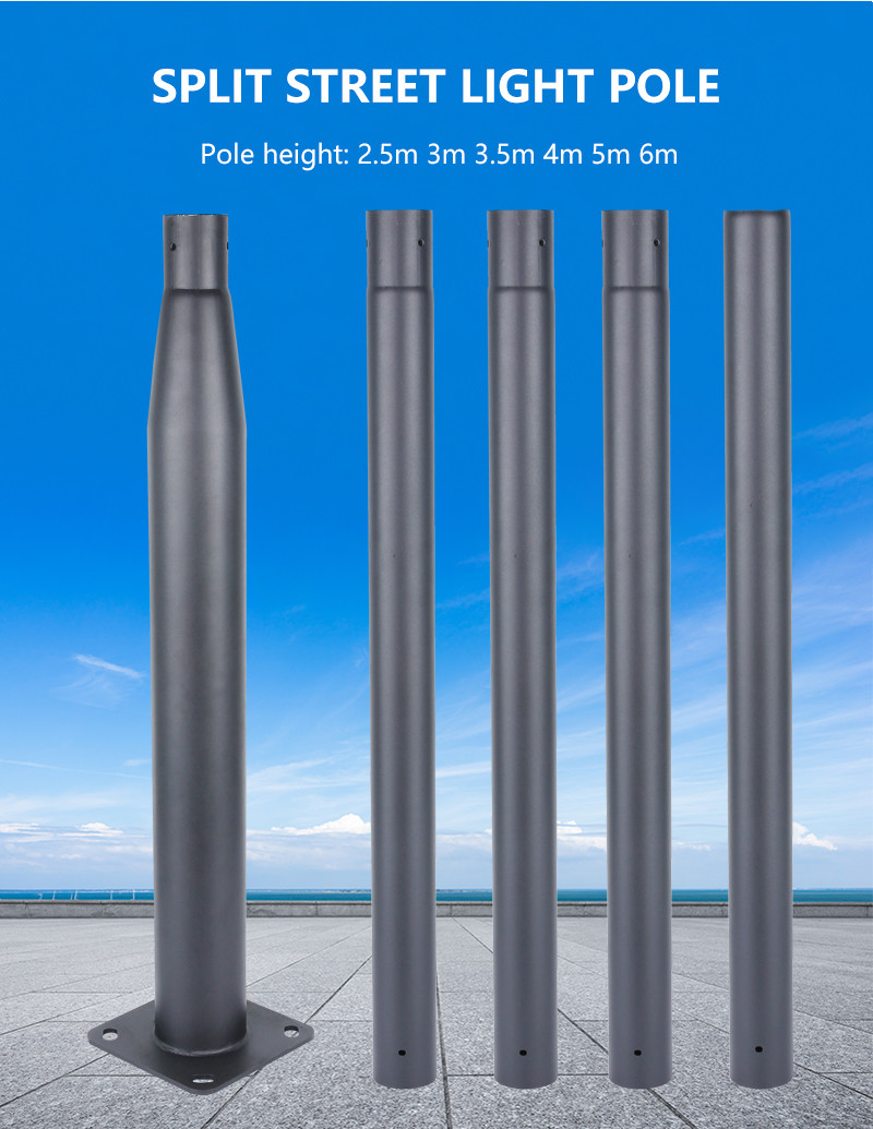 3m 4m 6m 8m Street Light Pole Garden Aluminum Stepped ODM For Outdoor