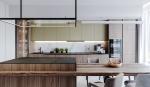 Waterproof Modern Kitchen Cabinets with Solid Wood Construction