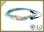 MTP MPO TO LC Fiber Optic Patch Cord , Multimode Fibre Patch Leads