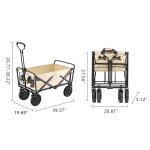 Compact Folding Wagon Cart Adjustable Collapsible Wagon For Outdoor Camping