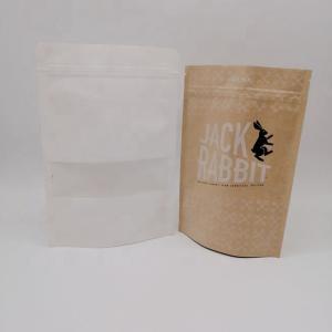 Kraft Biodegradable Stand Up Pouches Paper Bag With Clear Window