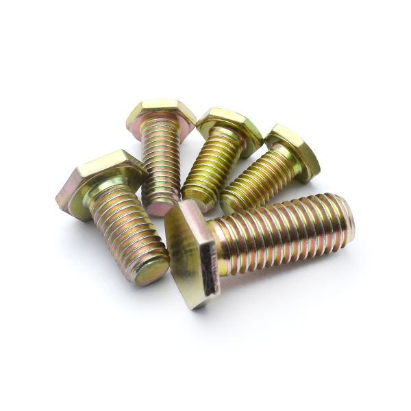 China Thin Hexagon Head Bolt Carbon Steel Full / Half Threaded Yellow Galvanization M10*16 factory