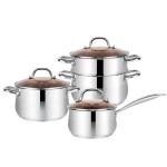 Hot Selling Cookware Set Kitchen Cookware 304 Stainless Steel Double Layer Soup