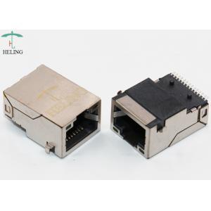 Tab Up Latch SMT RJ45 1000Base TX Connector With Built In LED