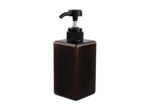 China Square Brown Cosmetic PETG Bottle 450ml Large Capacity Reusable factory