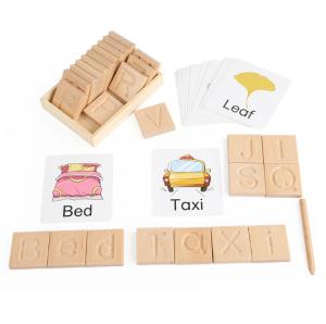 China Wood Montessori Learning Toy Spelling Words Alphabet Puzzle Matching Words factory